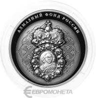 25 рублей Россия 25 рублей 2022 Нагрудный знак с портретом Петра I - Алмазный фонд России фото из магазина евромонета.рф