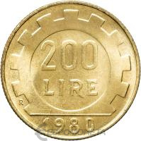 Италия 200 лир 1980  фото из магазина евромонета.рф
