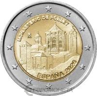 Памятные монеты 2 евро UNC Испания 2 евро 2026 Монастырь Поблет фото из магазина евромонета.рф