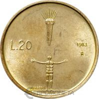 Сан Марино 20 лир 1983  фото из магазина евромонета.рф