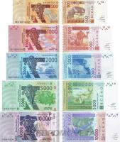 Мали набор банкнот 500/1000/2000/5000/10000 франков 2019-2024  фото из магазина евромонета.рф