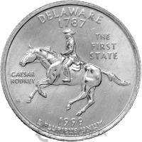 США 25 центов ( 1/4 доллара, квотер ) 1999 Делавэр D  фото из магазина евромонета.рф