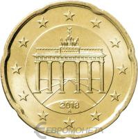 20 евроцентов Германия 20 евроцентов ( центов ) 2018 фото из магазина евромонета.рф