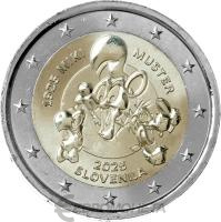 Памятные монеты 2 евро UNC Словения 2 евро 2025 100 лет со дня рождения Мики Мустера фото из магазина евромонета.рф