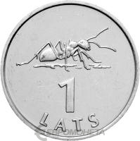Латвия 1 лат 2003 Муравей  фото из магазина евромонета.рф