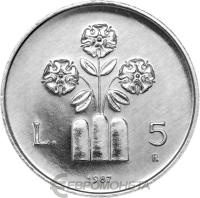 Сан Марино 5 лира 1987  фото из магазина евромонета.рф