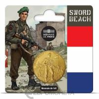 Коллекционная монета Франция 1/4 евро 2024 80-летие D-Day. Сорд-Бич фото из магазина евромонета.рф