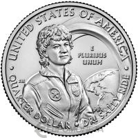 США 25 центов ( 1/4 доллара, квотер ) 2022 Женщины Америки. №2 Салли Райд D  фото из магазина евромонета.рф