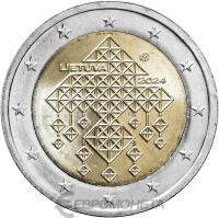 Памятные монеты 2 евро UNC Литва 2 евро 2024 Литовские соломенные сады фото из магазина евромонета.рф
