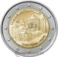 Памятные монеты 2 евро UNC Испания 2 евро 2026 Монастырь Поблет фото из магазина евромонета.рф
