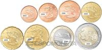 Финляндия 2004 набор монет евро 8 монет 1/2/5/10/20/50 евроцентов ( центов ) 1 и 2 евро. UNC фото из магазина евромонета.рф
