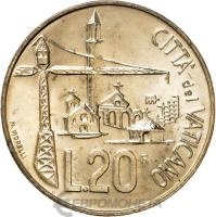 Ватикан 20 лир 1991  фото из магазина евромонета.рф