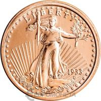 США 1 унция меди 20 долларов 1933  фото из магазина евромонета.рф