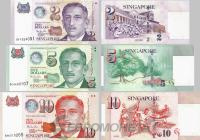 Банкноты Сингапура Сингапур набор банкнот 2/5/10 долларов 1999 фото из магазина евромонета.рф