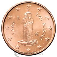1 евроцент Сан Марино 1 евроцент ( цент ) 2006 фото из магазина евромонета.рф