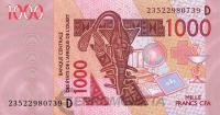 Мали 1000 франков 2023  фото из магазина евромонета.рф