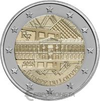 Памятные монеты 2 евро пруф Франция 2 евро 2025 Лувр. Пруф ( Proof ) фото из магазина евромонета.рф