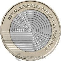 Коллекционная монета Словения 3 евро 2023 День словенского спорта фото из магазина евромонета.рф