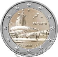Памятные монеты 2 евро UNC Германия 2 евро 2026 Бремен фото из магазина евромонета.рф