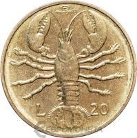 Сан Марино 20 лир 1974  фото из магазина евромонета.рф