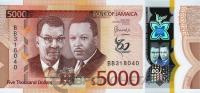 Банкноты Ямайки Ямайка 5000 долларов 2022 (полимер) фото из магазина евромонета.рф