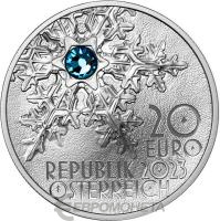 Коллекционная монета Австрия 20 евро 2023 Тайны снега фото из магазина евромонета.рф