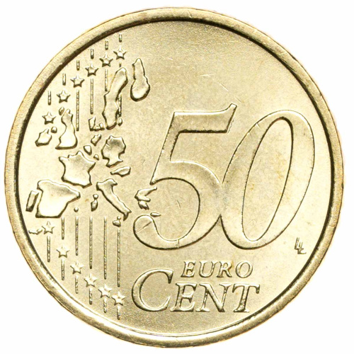 Италия 50 евроцентов ( центов ) 2002