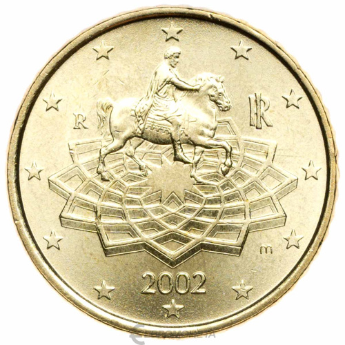 Италия 50 евроцентов ( центов ) 2002