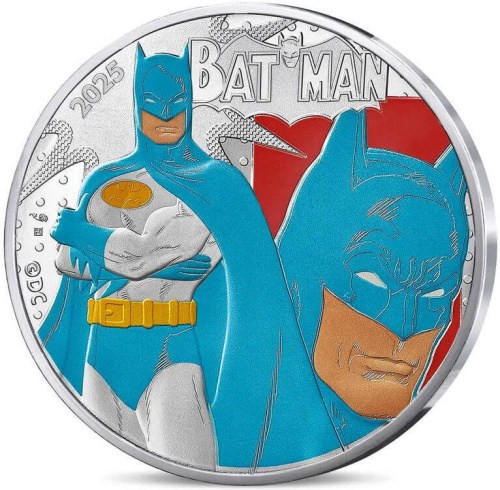 Коллекционная монета Европы Франция 50 евро 2025 DC Comics - Бэтмен | Интернет-магазин евромонета.рф 