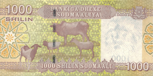 Банкноты Сомали Сомали 1000 шиллингов 2010 фото из магазина евромонета.рф