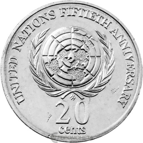 Австралия 20 центов 1995 50 лет ООН
