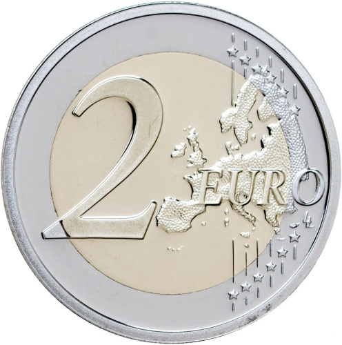 Юбилейная монета Бельгия 2 евро 2022 35 лет программе Erasmus. Пруф ( Proof ) 