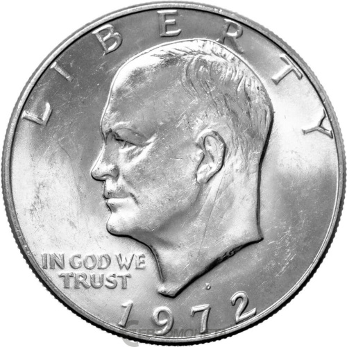 Монеты регулярного выпуска США 1 доллар 1972 Доллар Эйзенхауэра фото из магазина евромонета.рф