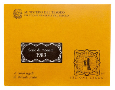 Италия набор монет 1983 1-2-5-10-20-50-100-200-500 лир  фото из магазина евромонета.рф 1