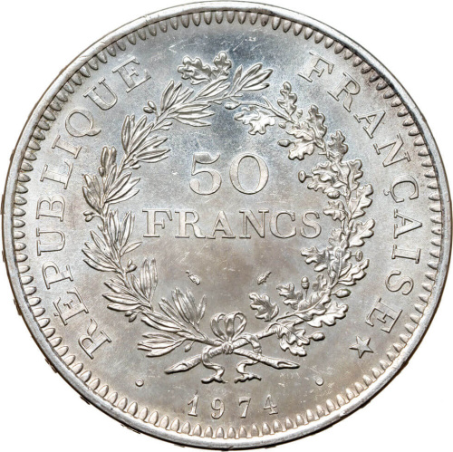 Франция  Франция 50 франков 1974 Геркулес фото из магазина евромонета.рф