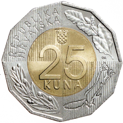 Хорватия 2016 25 кун 25 лет Независимости  фото из магазина евромонета.рф 1