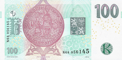 Чехия 100 крон 2018  фото из магазина евромонета.рф 1
