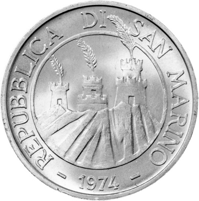 Сан Марино 500 лир 1974 Голуби  фото из магазина евромонета.рф 1