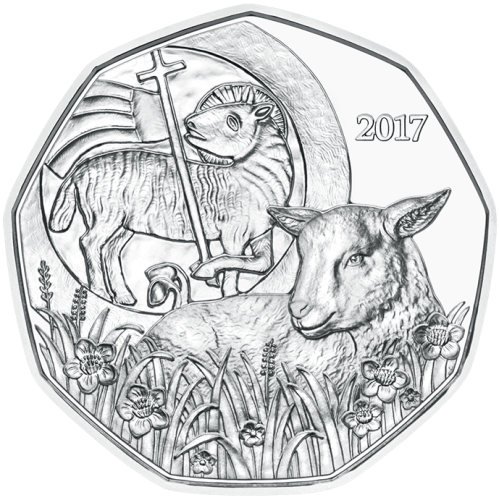 Коллекционная монета Европы Австрия 5 евро 2017 Пасхальный ягнёнок. Серебро | Интернет-магазин евромонета.рф 