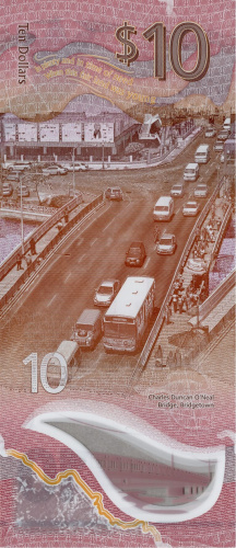 Банкноты Барбадоса Барбадос 10 долларов 2024 (полимер) фото из магазина евромонета.рф