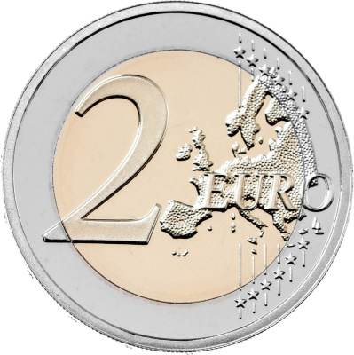 Памятные монеты 2 евро пруф Бельгия 2 евро 2026 100 лет Бельгийским государственным железным дорогам. Реверс пруф фото из магазина евромонета.рф 1