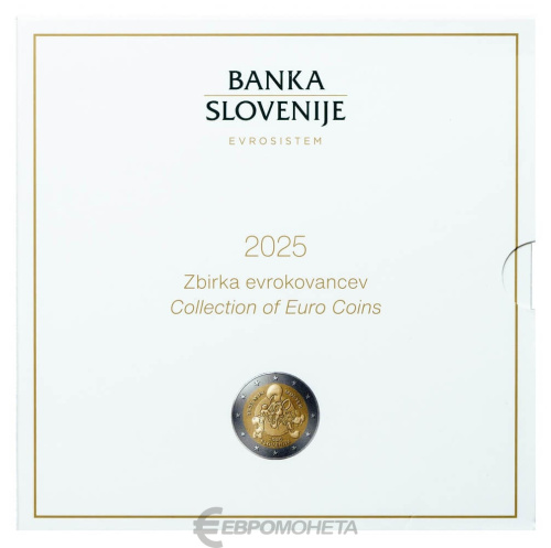 Словения 2025 официальный набор монет евро ( 10 монет, от 1 цент до 2 евро + 3 евро )  в интернет-магазине евромонета.рф