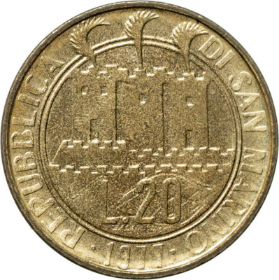 Сан Марино 20 лир 1977  фото из магазина евромонета.рф 1