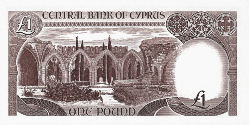 Банкноты Кипра Кипр 1 фунт 1982 VF фото из магазина евромонета.рф