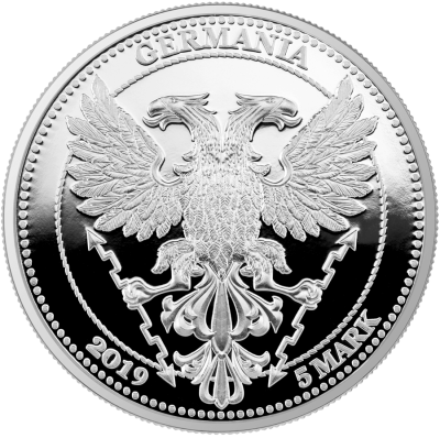 Germania Mint 2019 5 марок Мифический лес: Дубовый лист proof  фото из магазина евромонета.рф 1