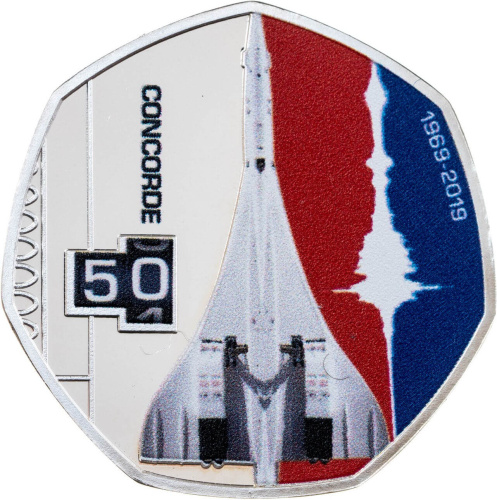 Соломоновы острова набор монет 50 центов 2019 50 лет Конкорду