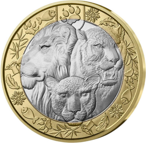 Коллекционная монета Европы Франция 5 евро 2026 Животные мира - Большие кошки | Интернет-магазин евромонета.рф 