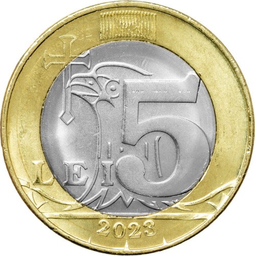 Монеты Молдавии Молдавия 5 лей 2023 фото из магазина евромонета.рф