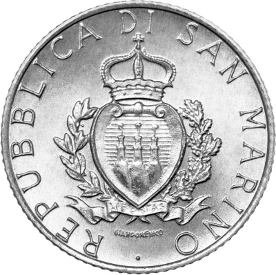 Сан Марино 2 лира 1987  фото из магазина евромонета.рф 1