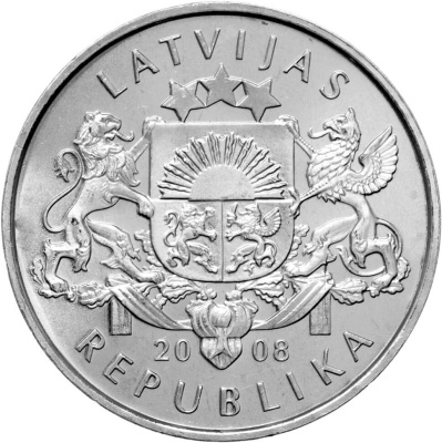 Латвия 1 лат 2008 Лилия  фото из магазина евромонета.рф 1
